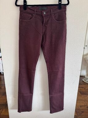 J Brand Tyler Murlow Burgundy Skinny Jeans Size 29
